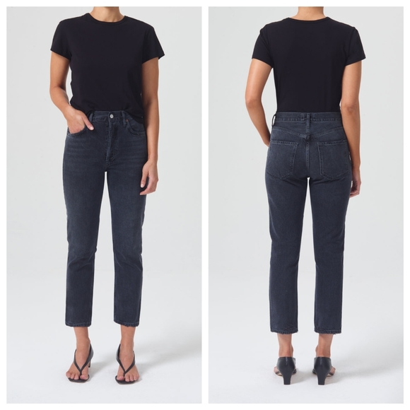 Agolde Denim - Agolde Riley High Rise Straight Crop in Edit
